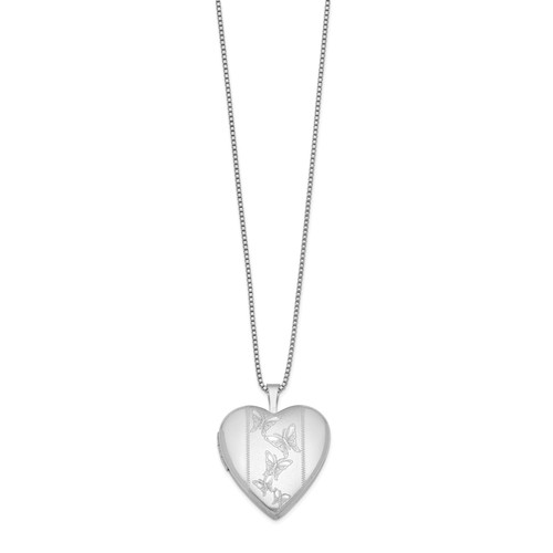 20mm butterflies heart locket - butterflies,